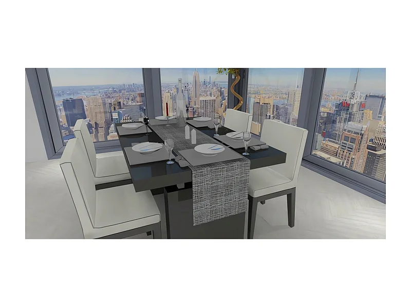 Chemin de table 40x180 cm GALAXY noir