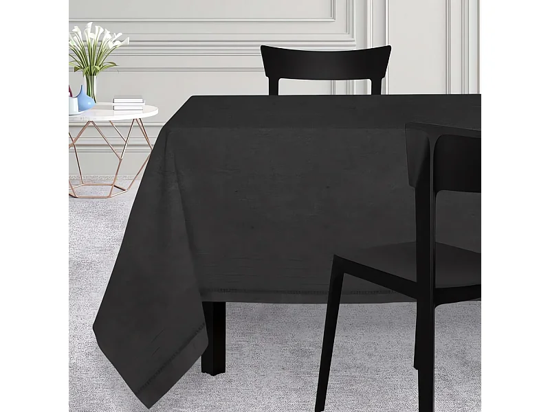 Mantel cuadrado 180x180 cm VENICE negro, de Soleil d'Ocre