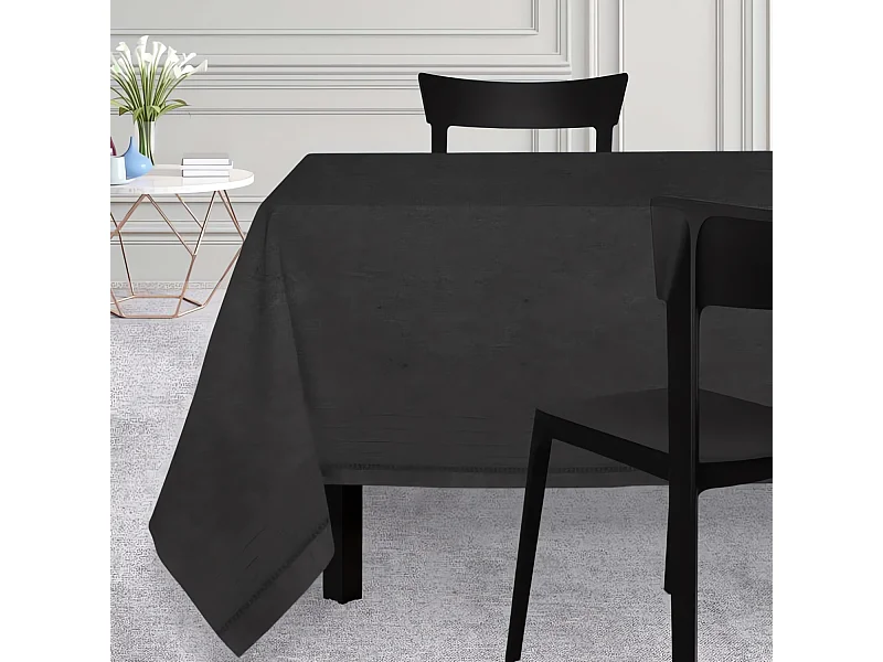 Mantel cuadrado 180x180 cm VENICE negro, por Soleil d'Ocre