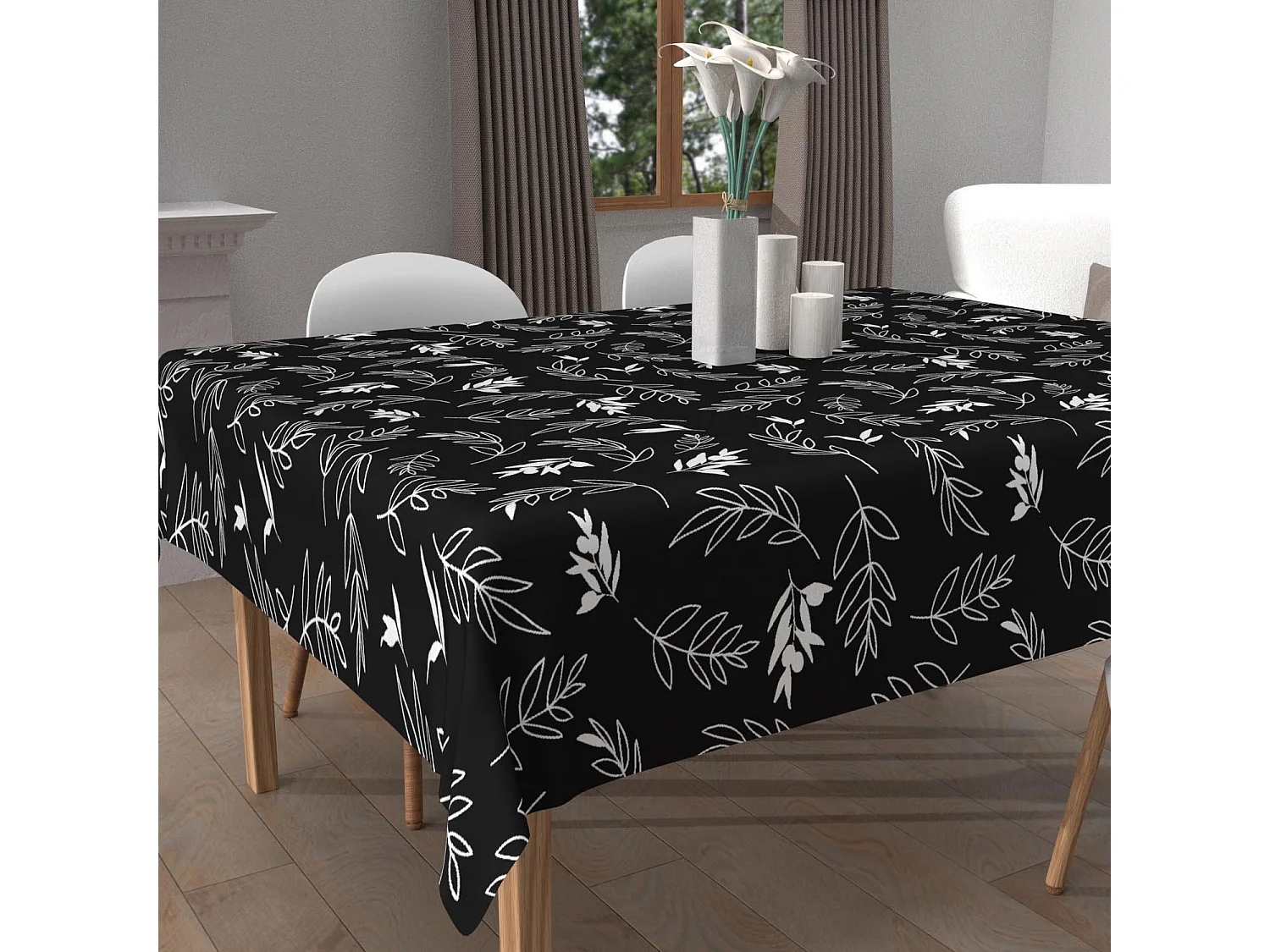 Mantel cuadrado estampado antimanchas 180x180 cm NEPTUNE, de Soleil d'Ocre