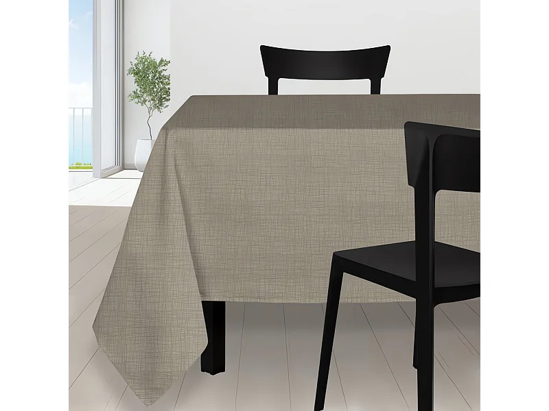 Mantel rectangular antimanchas 150x250 cm GALAXY taupe, de Soleil d'ocre