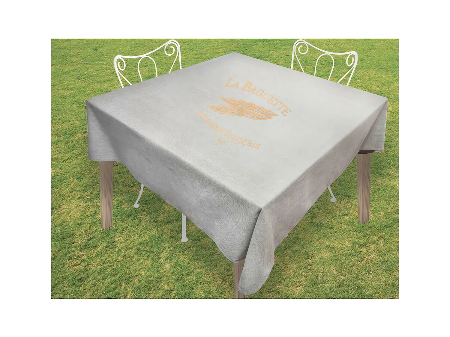 Nappe carrée en coton anti-tâches 140x140 cm BAGUETTE