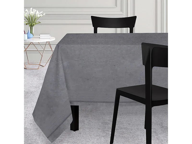 Mantel cuadrado 180x180 cm VENICE gris, de Soleil d'Ocre