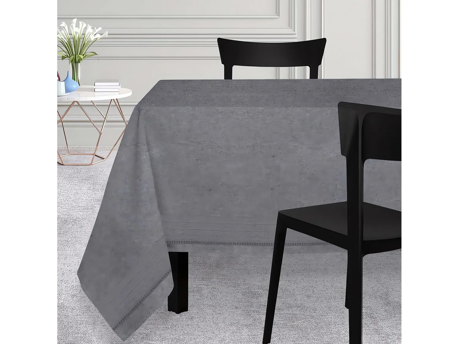 Mantel cuadrado 180x180 cm VENICE gris, de Soleil d'Ocre