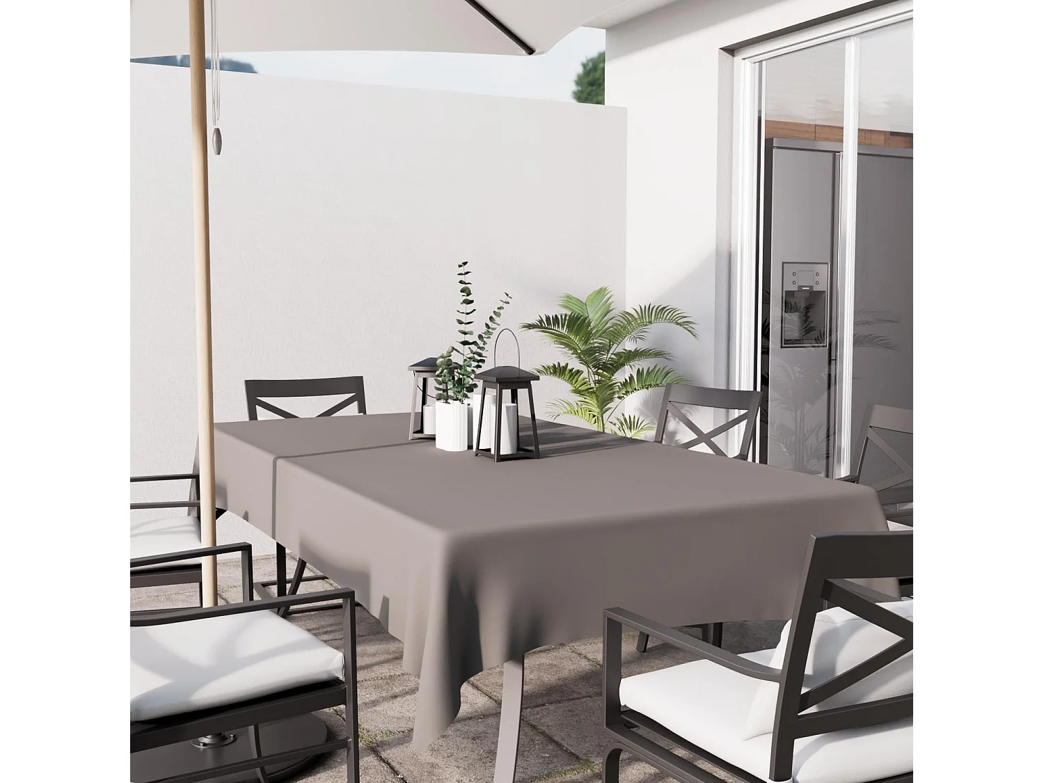 Nappe anti-tâches rectangle 140x240 cm ALIX moka, par Soleil d'Ocre