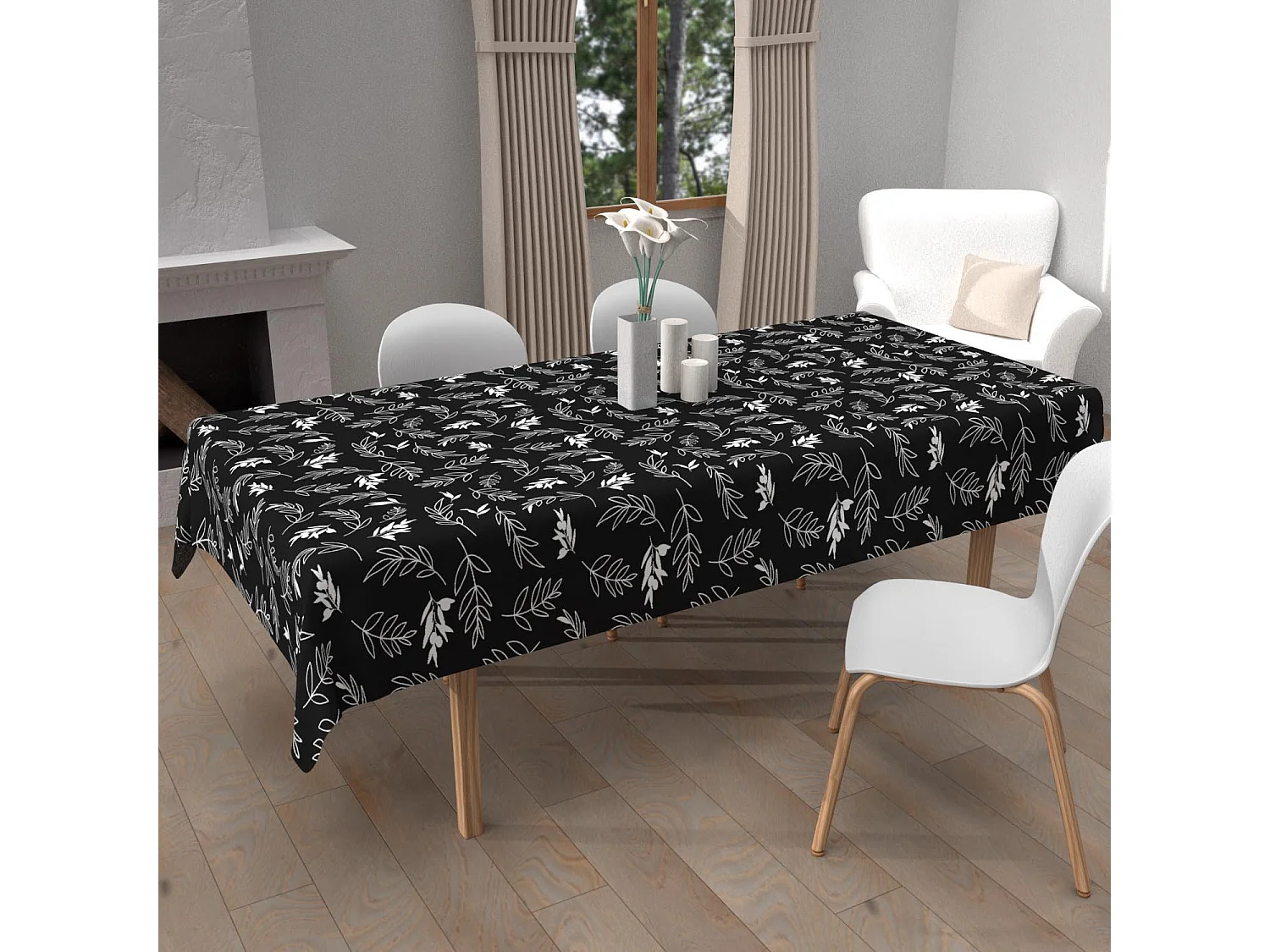 Mantel Rectangular Estampado Ant-Spot 140x300 cm NEPTUNE, de Soleil d'Ocre