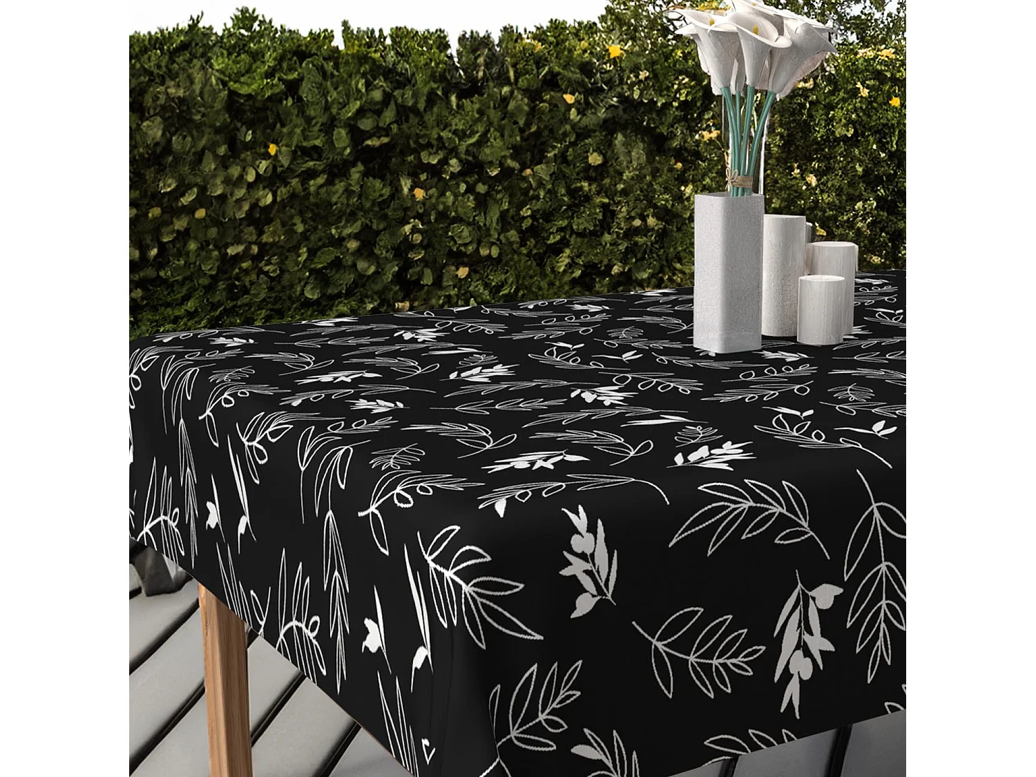 Mantel Rectangular Estampado Ant-Spot 140x300 cm NEPTUNE, por Soleil d'Ocre