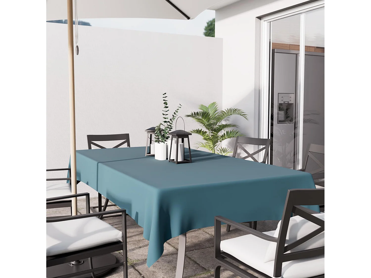 Nappe anti-tâches rectangle 160X270 cm ALIX bleu celadon, par Soleil d'Ocre