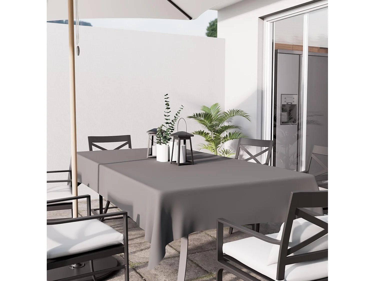 Nappe anti-tâches rectangle 160x270 cm ALIX gris, par Soleil d'Ocre