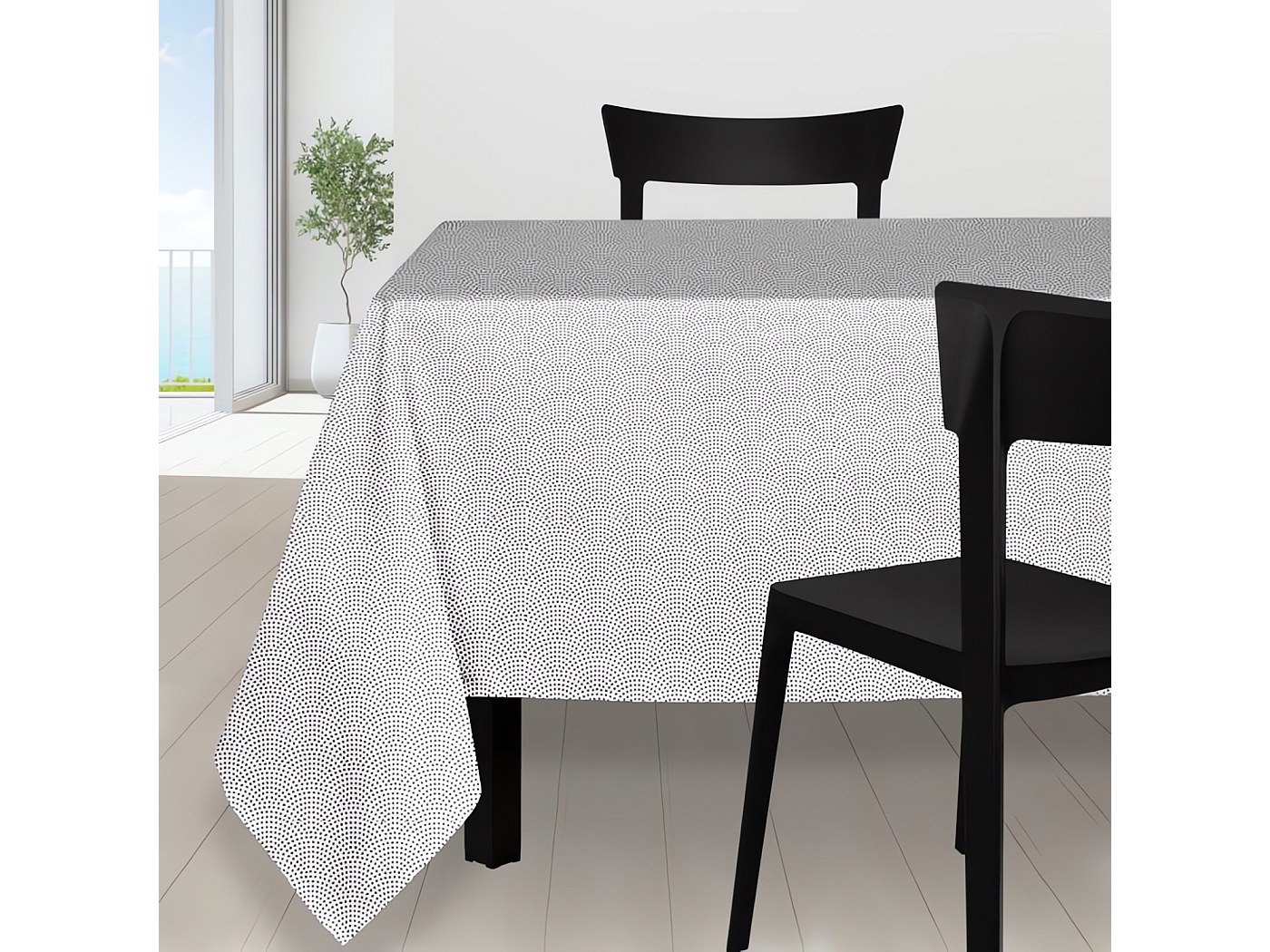Anti-vlek geel met blauw tafelkleed met olijvenprint