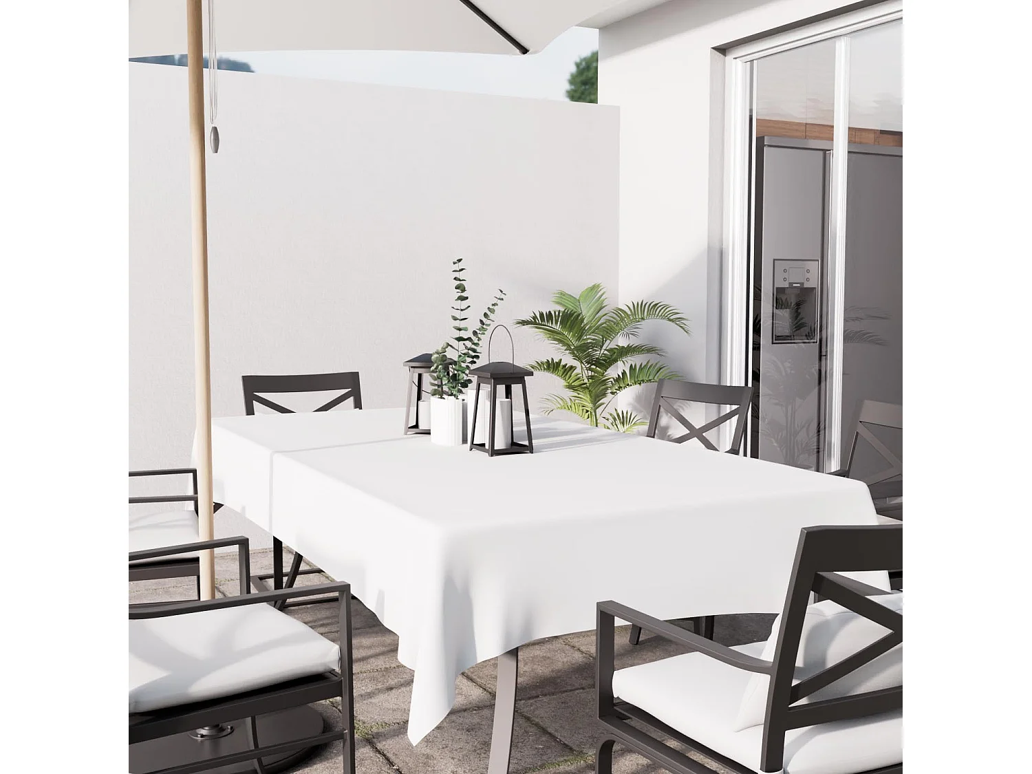 Mantel antimanchas rectángular 160x270 cm ALIX blanco, de Soleil d'Ocre