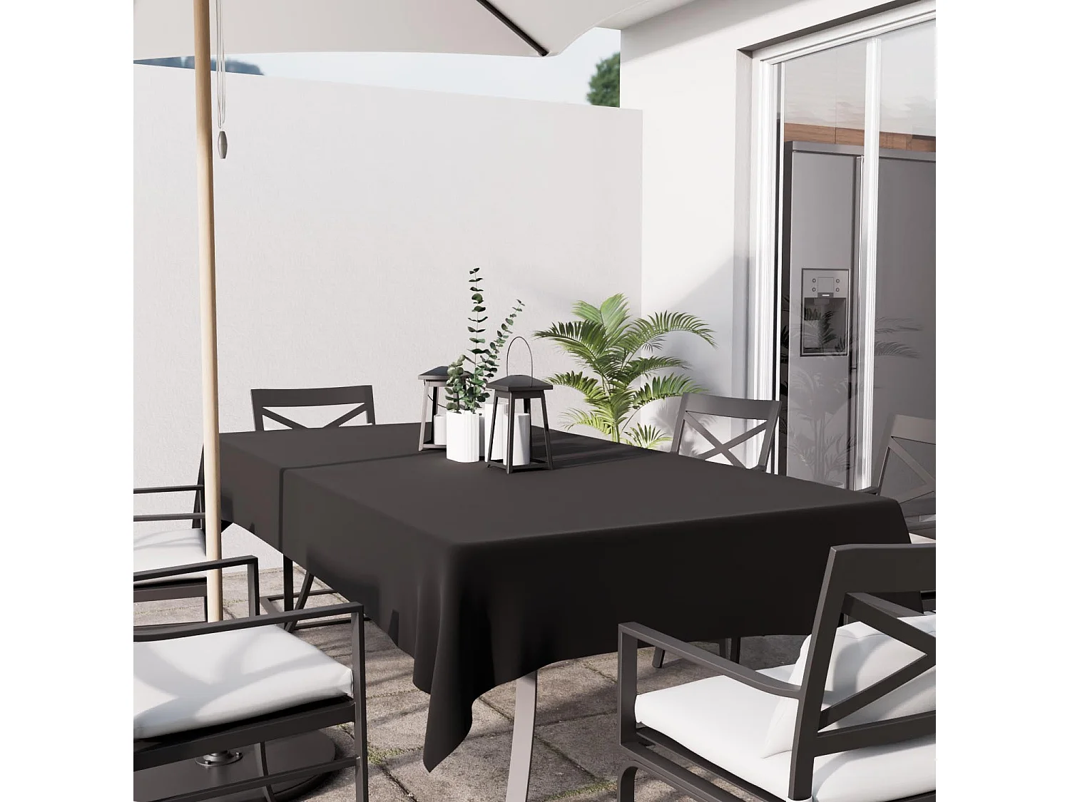 Nappe anti-tâches rectangle 160x270 cm ALIX noir, par Soleil d'Ocre