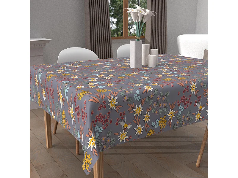 Mantel cuadrado estampado antimanchas 180x180 cm ARTEMIS, por Soleil d'Ocre