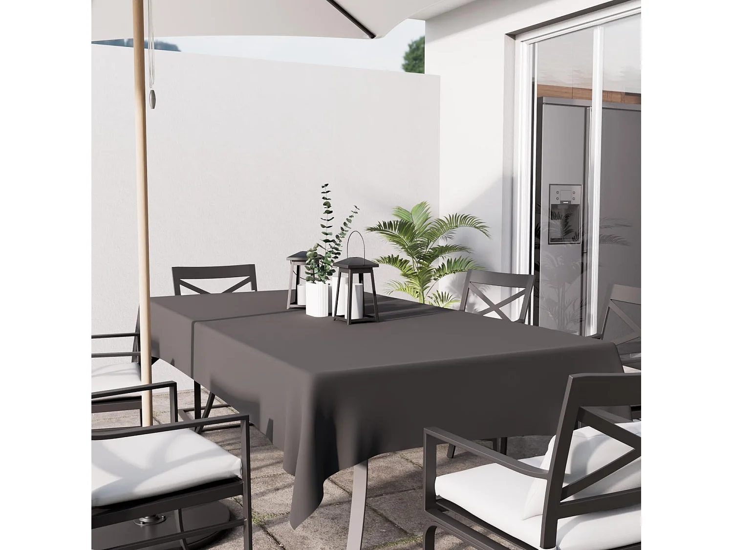 Nappe anti-tâches rectangle 160x270 cm ALIX anthracite, par Soleil d'Ocre