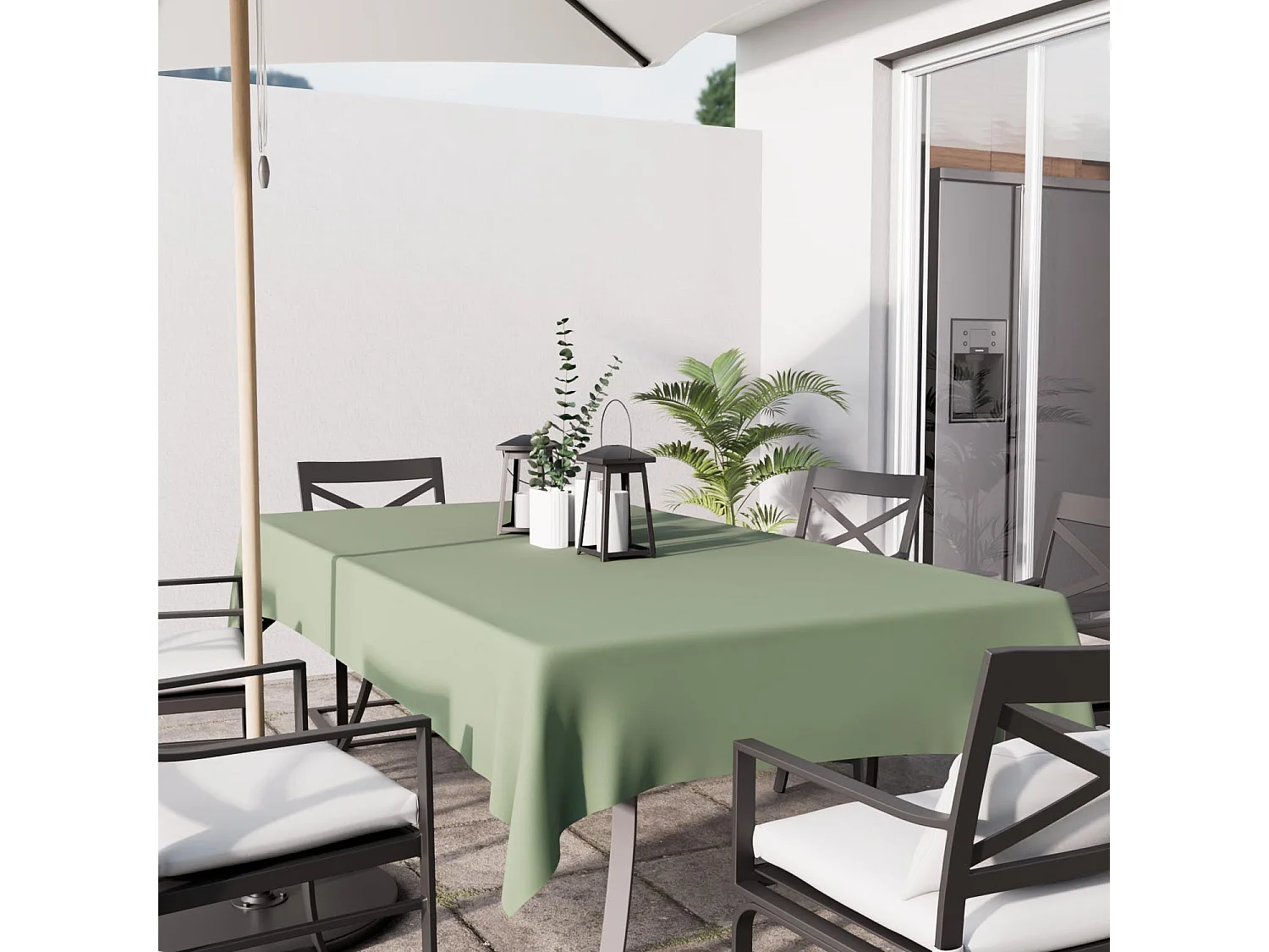 Nappe anti-tâches rectangle 140x240 cm ALIX kaki, par Soleil d'ocre