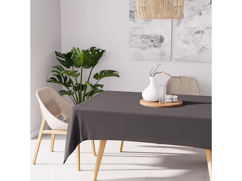 Nappe anti-tâches rectangle 140X200 cm ALIX anthracite, par Soleil d'Ocre