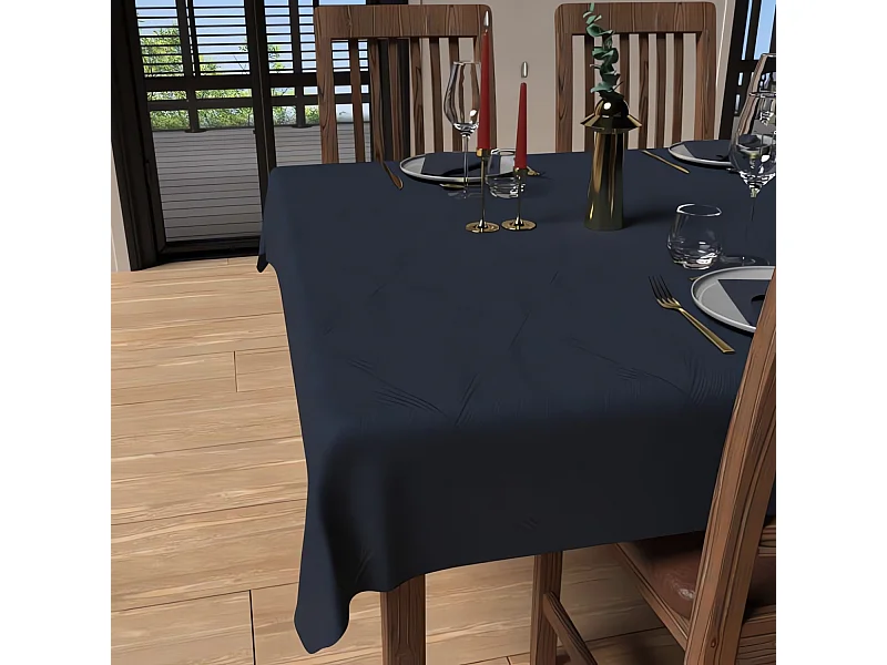 Mantel rectangular antimanchas 150x250 cm LUXURY midnight blue, de Soleil d'Ocre