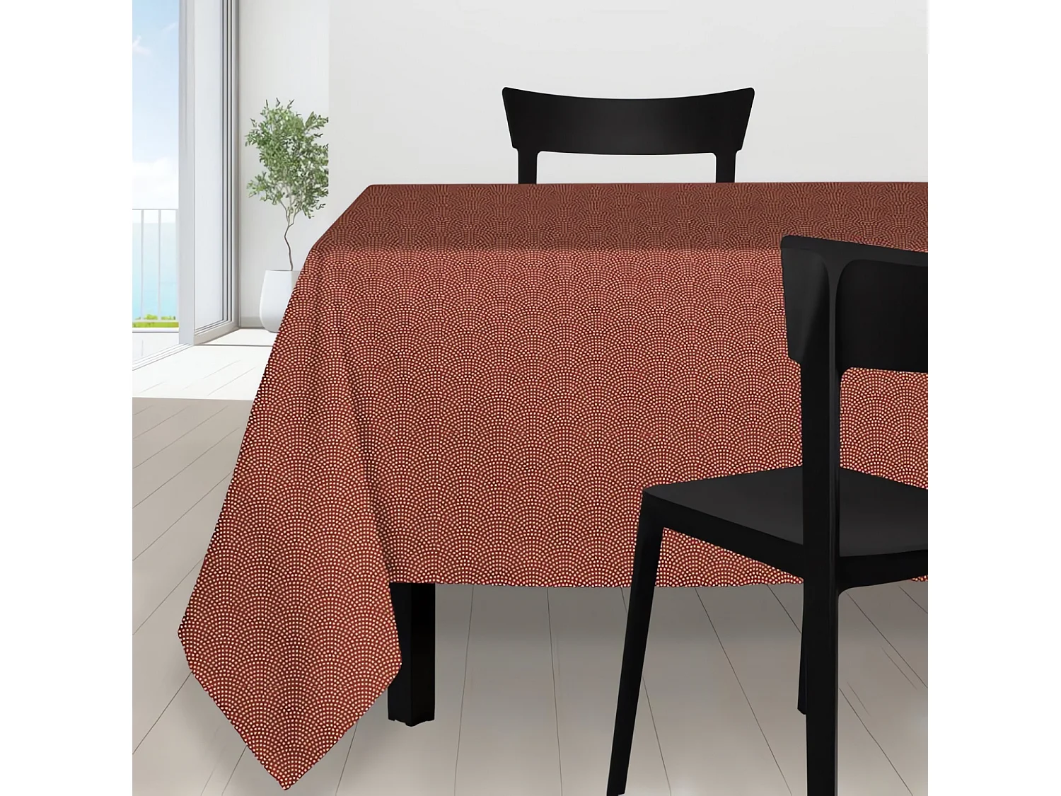 Mantel rectangular 140X240 cm Peacock Tomette, de Soleil d'Ocre