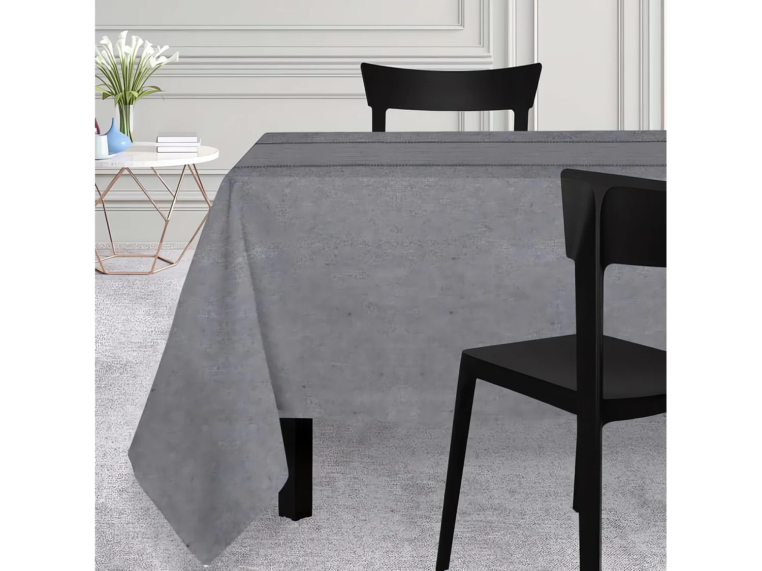 Mantel rectangular 150x300 cm VENISE gris, por Soleil d'Ocre