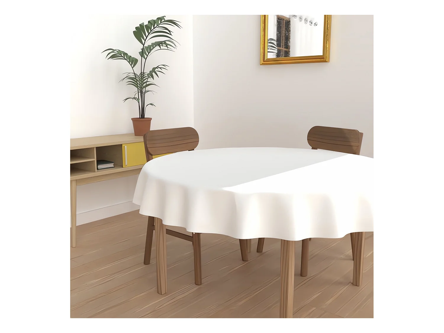 Nappe anti-tâches ronde 300 cm ALIX blanc, par Soleil d'Ocre
