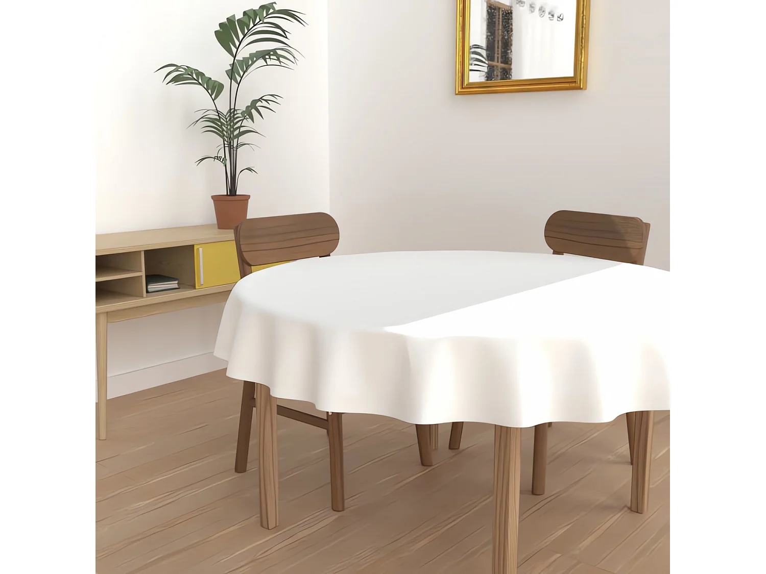 Nappe anti-tâches ronde 300 cm ALIX blanc, par Soleil d'Ocre