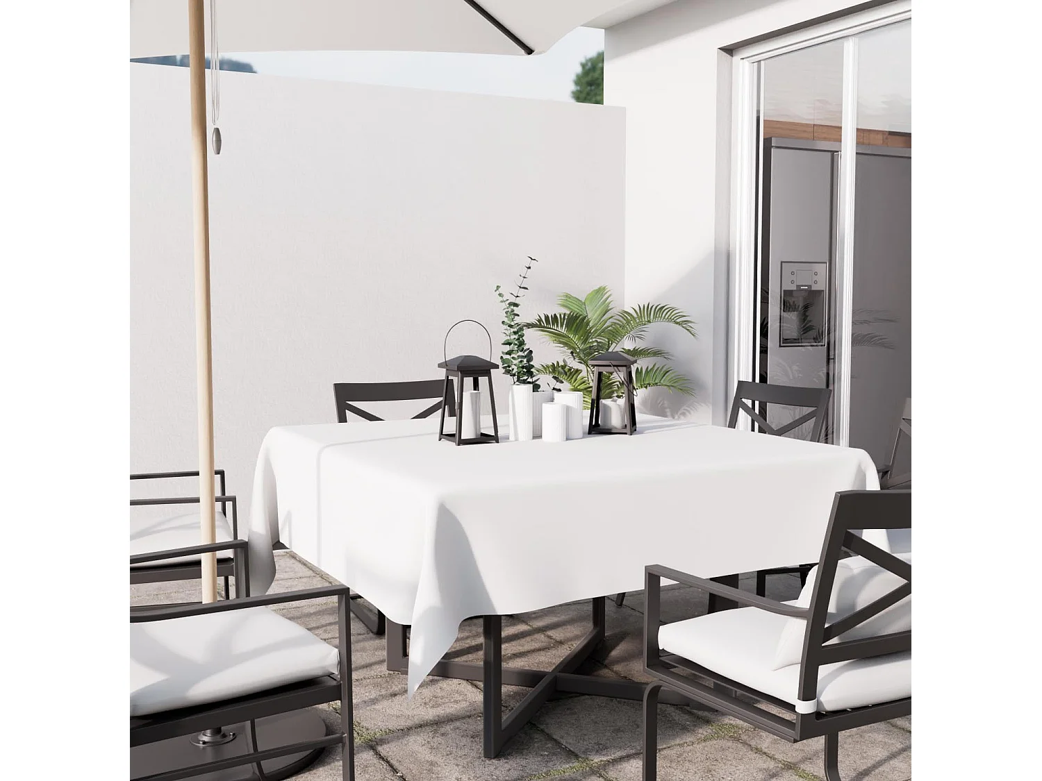 Nappe anti-tâches carrée 180x180 cm ALIX blanc, par Soleil d'Ocre