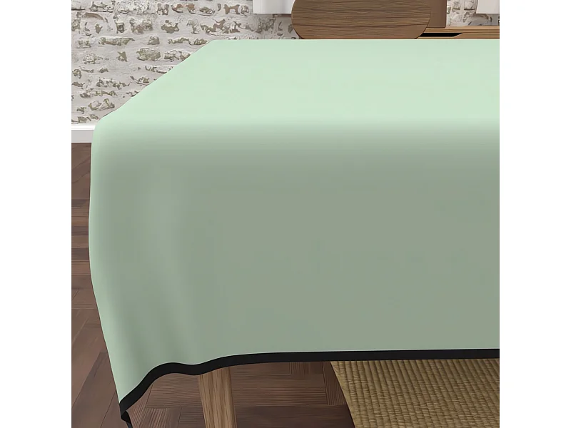 Mantel rectangular antimanchas en microfibra lavada 140x240 cm BOHEME verde agua, de Soleil d'Ocre