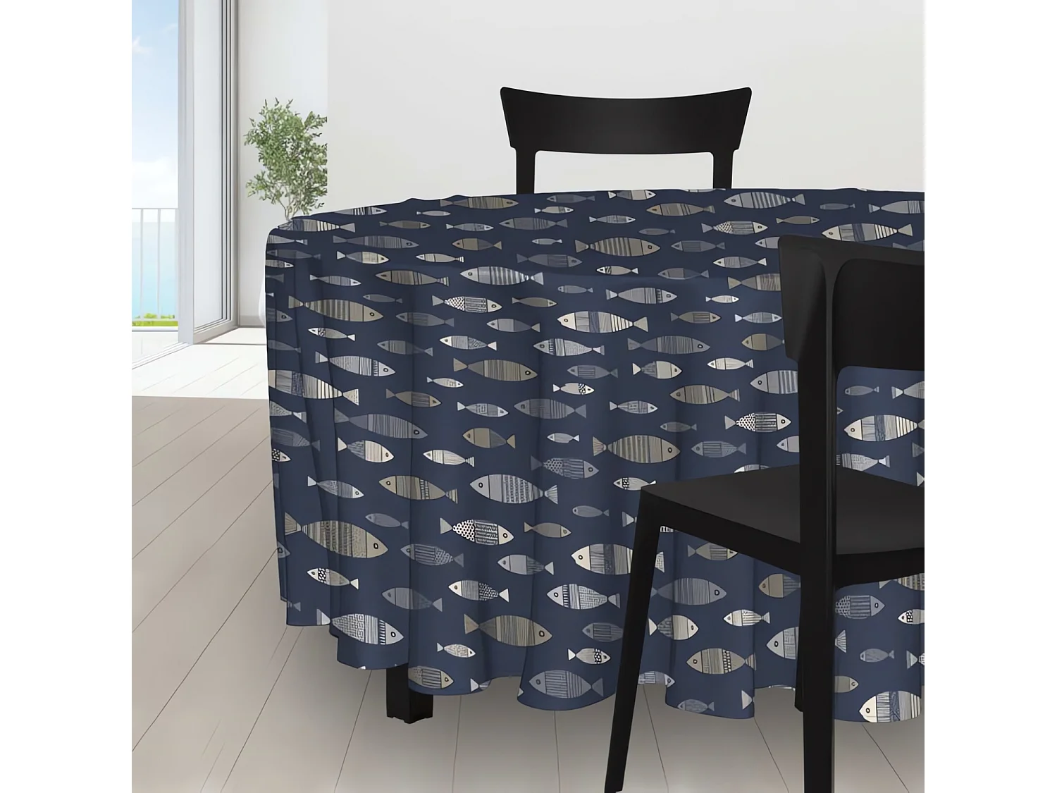 Mantel redondo diámetro 180 cm CADAQUES, por Soleil d'Ocre