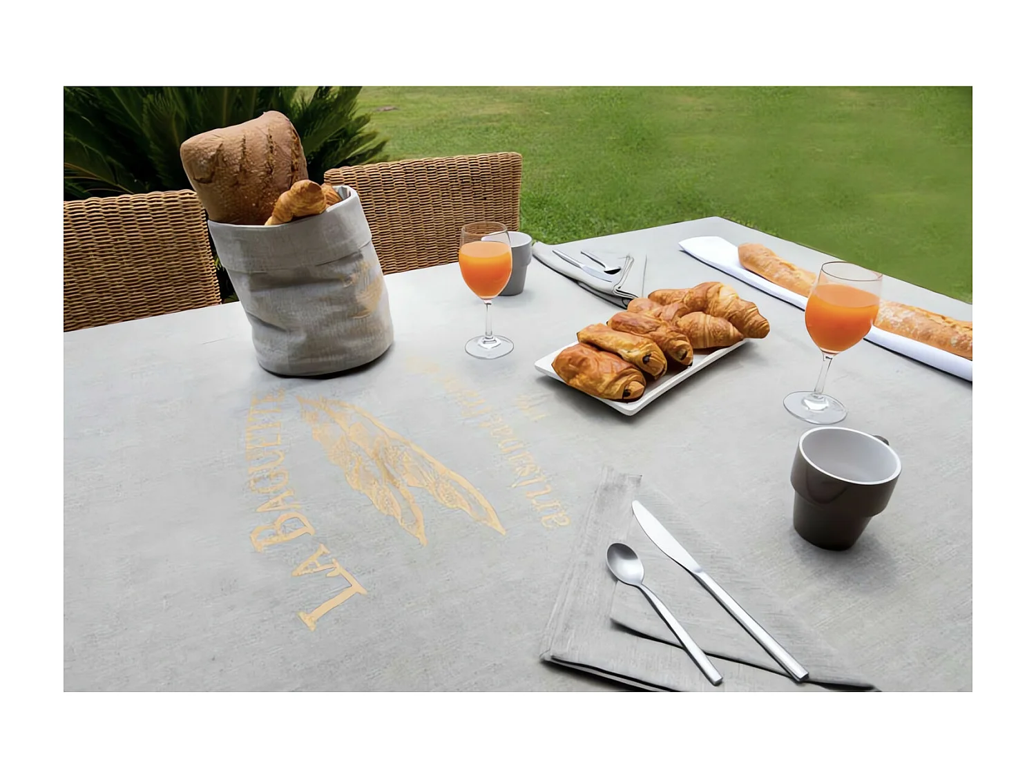 Mantel rectangular algodón antimanchas 140x240 cm BAGUETTE