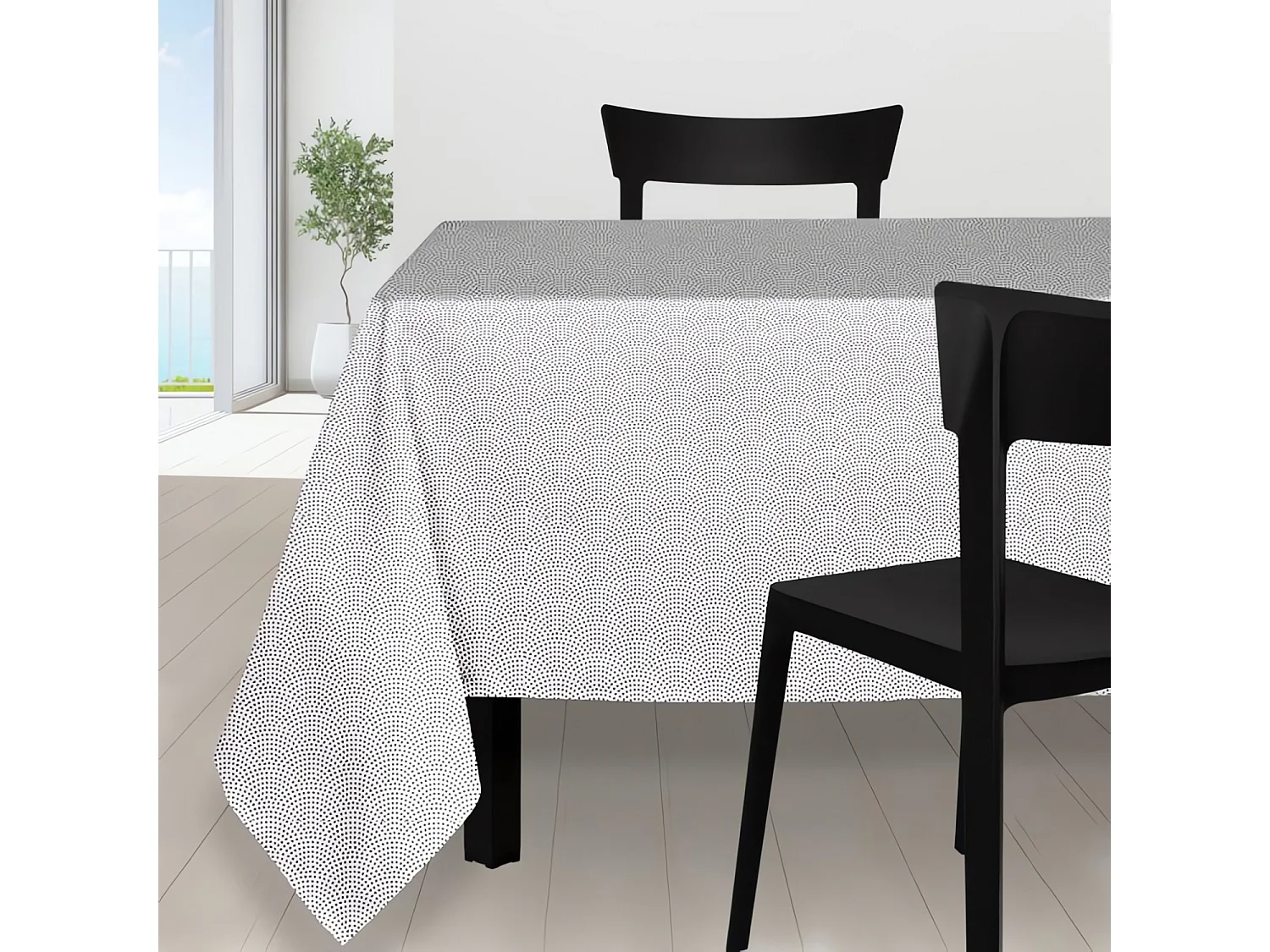 Nappe rectangle 140X240 cm PAON blanc, par Soleil d'Ocre
