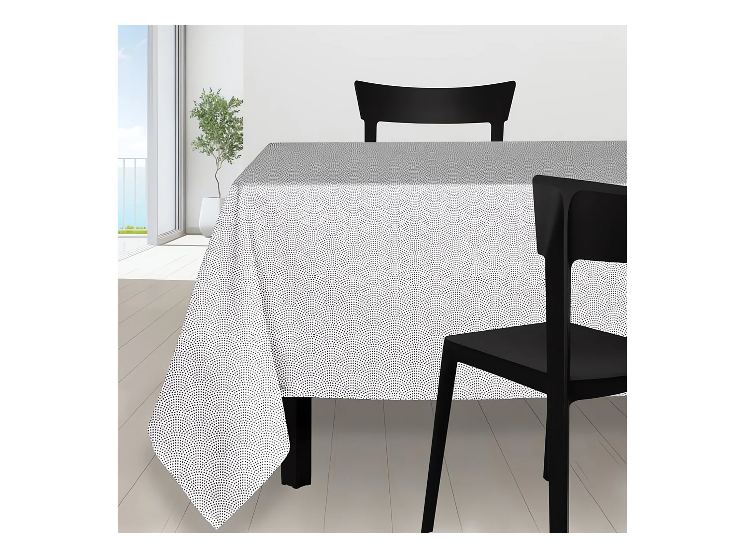 Nappe rectangle 140X240 cm PAON blanc, par Soleil d'Ocre