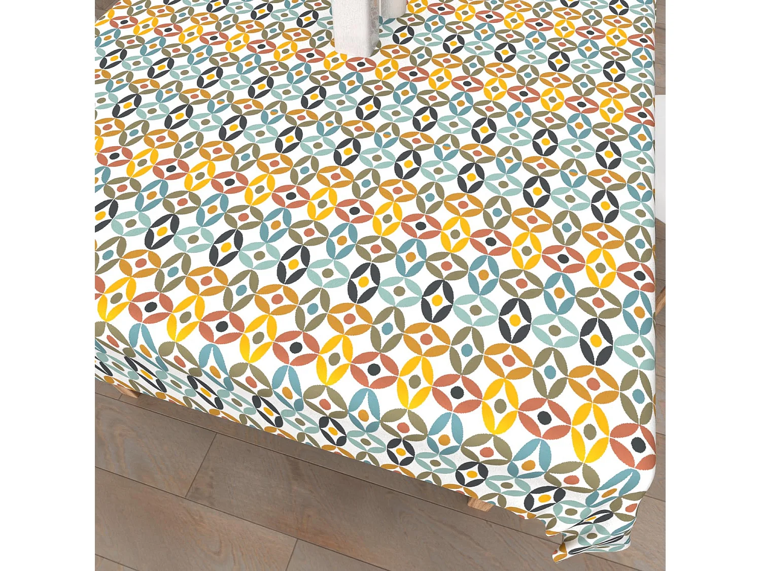 Mantel rectangular estampado antimanchas 140x300 cm OURANOS, por Soleil d'Ocre