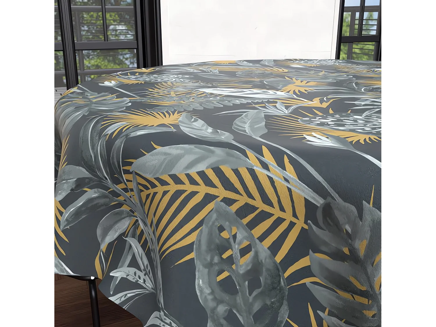 Nappe ronde anti-tâches 180 cm TROPIC, par Soleil d'ocre