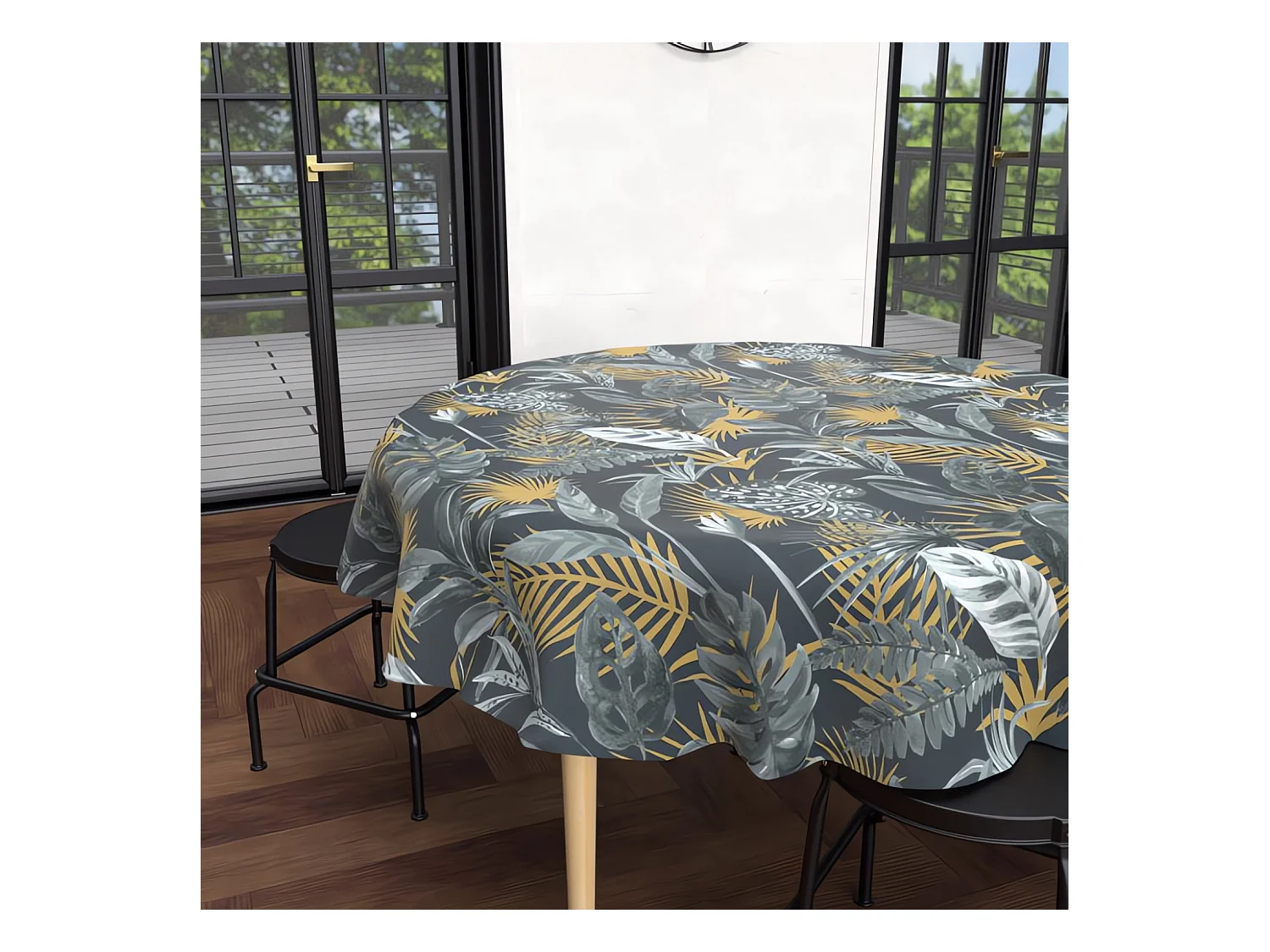 Mantel redondo antimanchas 180 cm TROPIC, de Soleil d'Ocre