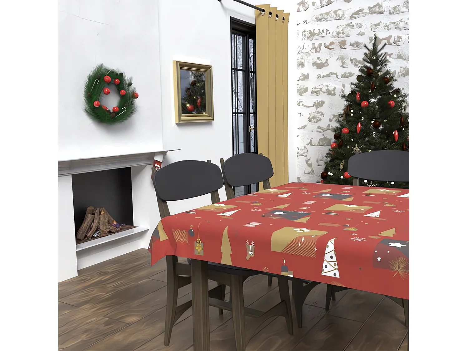 Mantel retángulo antimanchas 140x240 cm ABETO ROJO, por Soleil d'Ocre