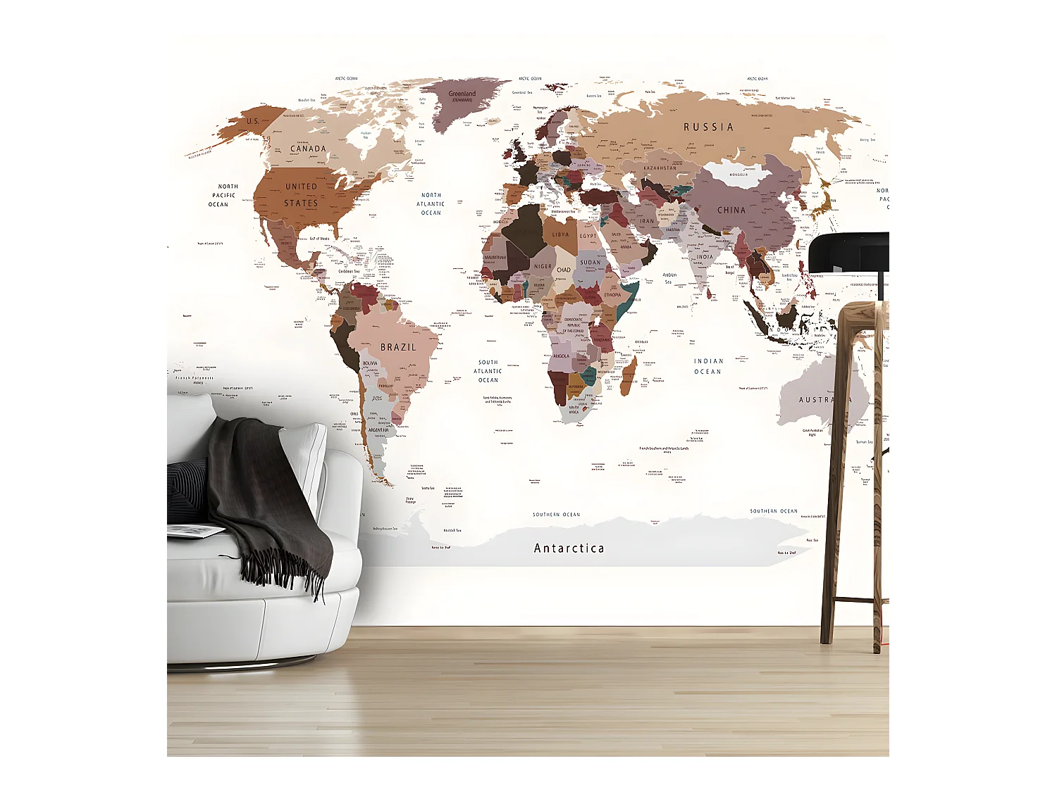 Papier peint intissé Carte du monde Where Today? 400x280 cm