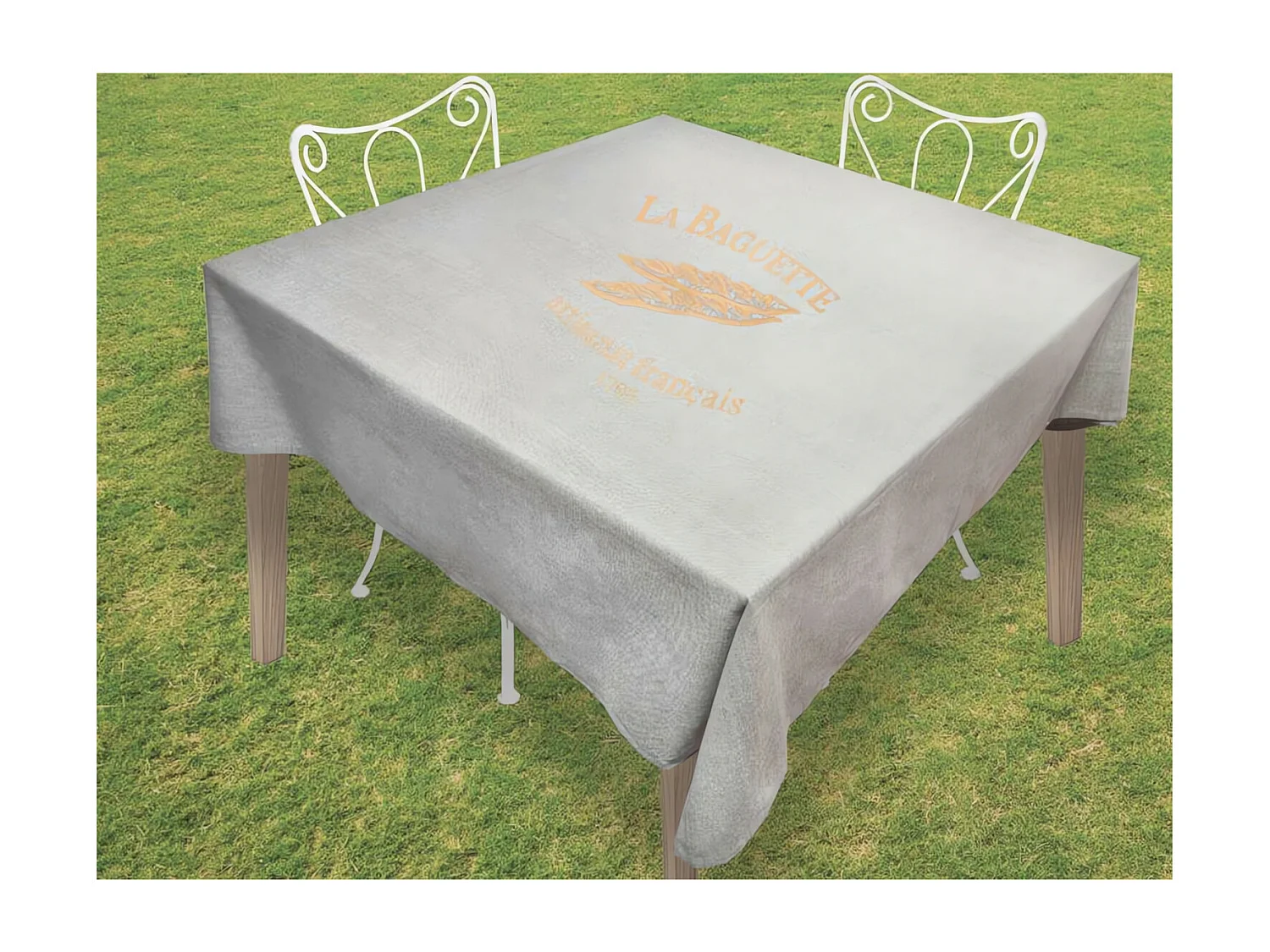 Nappe carrée en coton anti-tâches 180x180 cm BAGUETTE