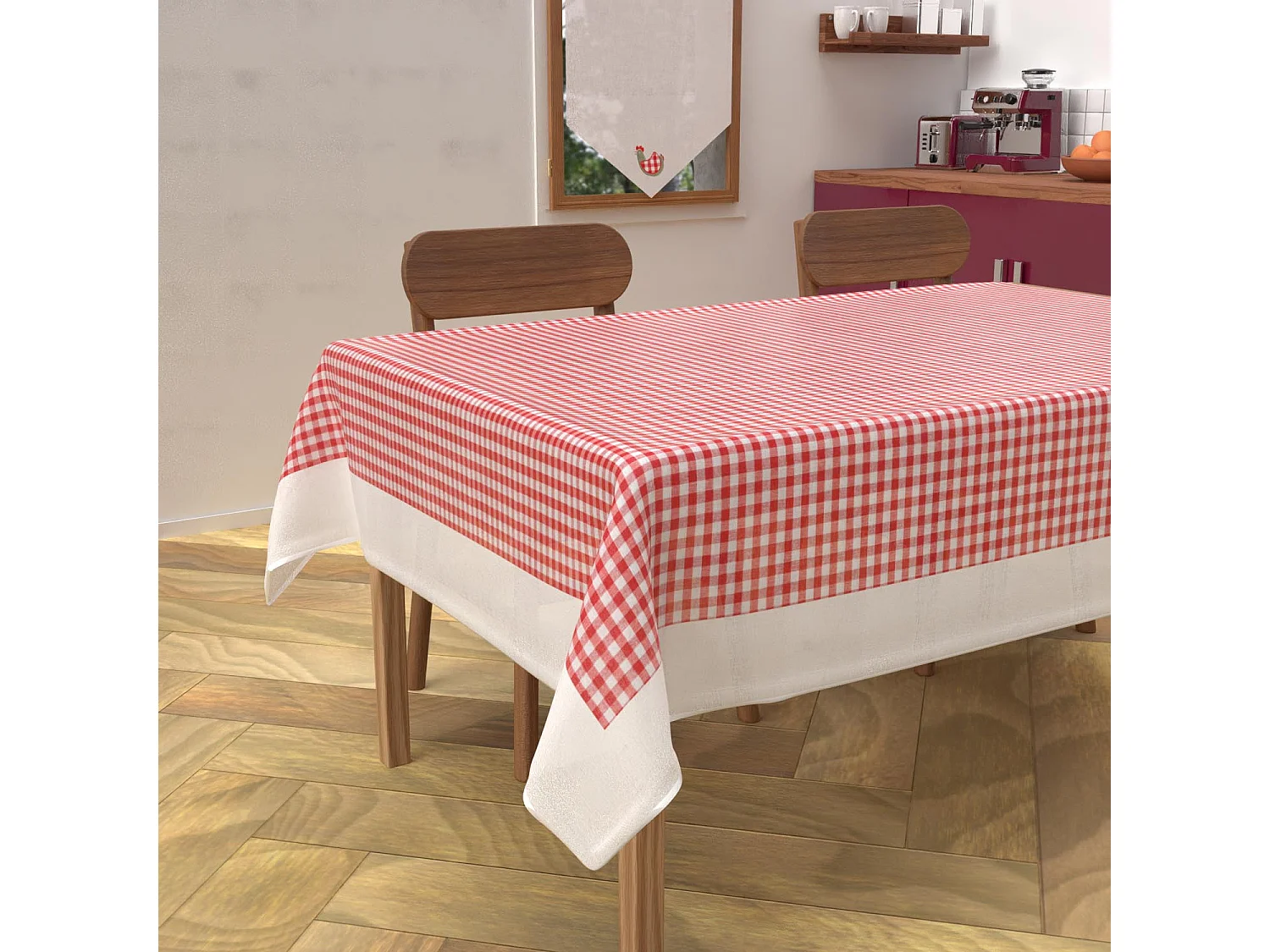 Mantel rectangular de algodón antimanchas 140x200 cm VICHY, por Soleil d'Ocre