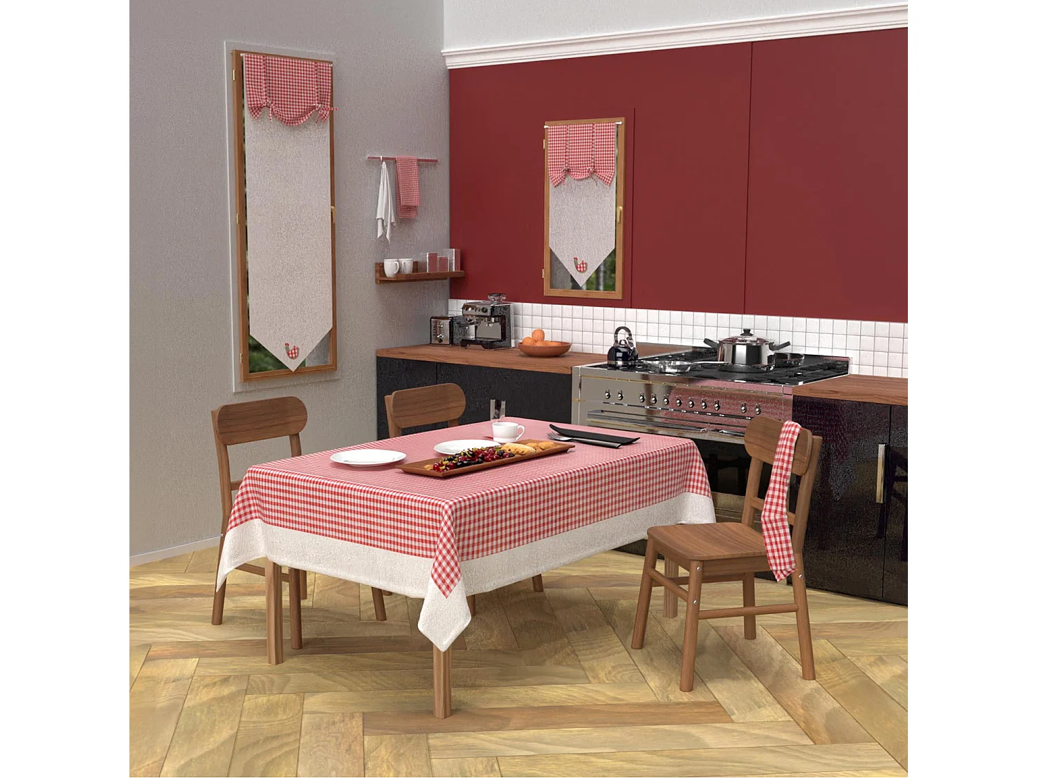 Mantel rectangular de algodón antimanchas 140x200 cm VICHY, por Soleil d'Ocre