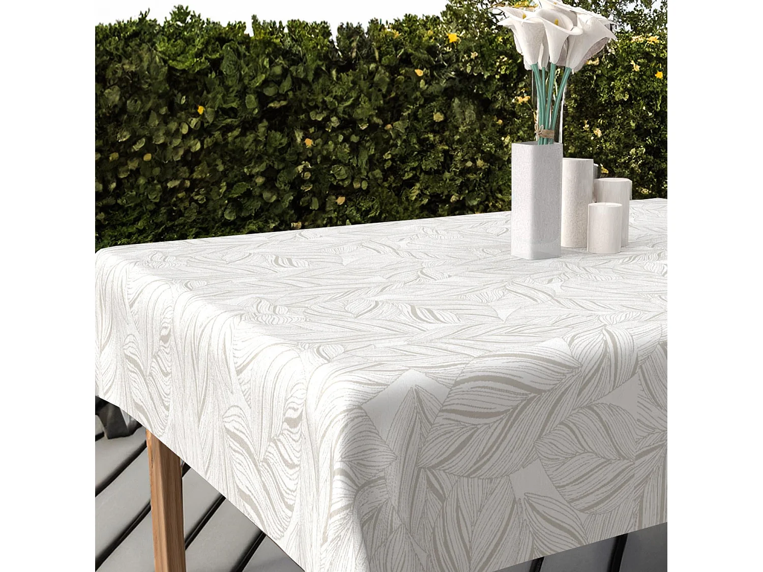 Nappe imprimée anti-tâches 180x180 cm VENUS, par Soleil d'Ocre