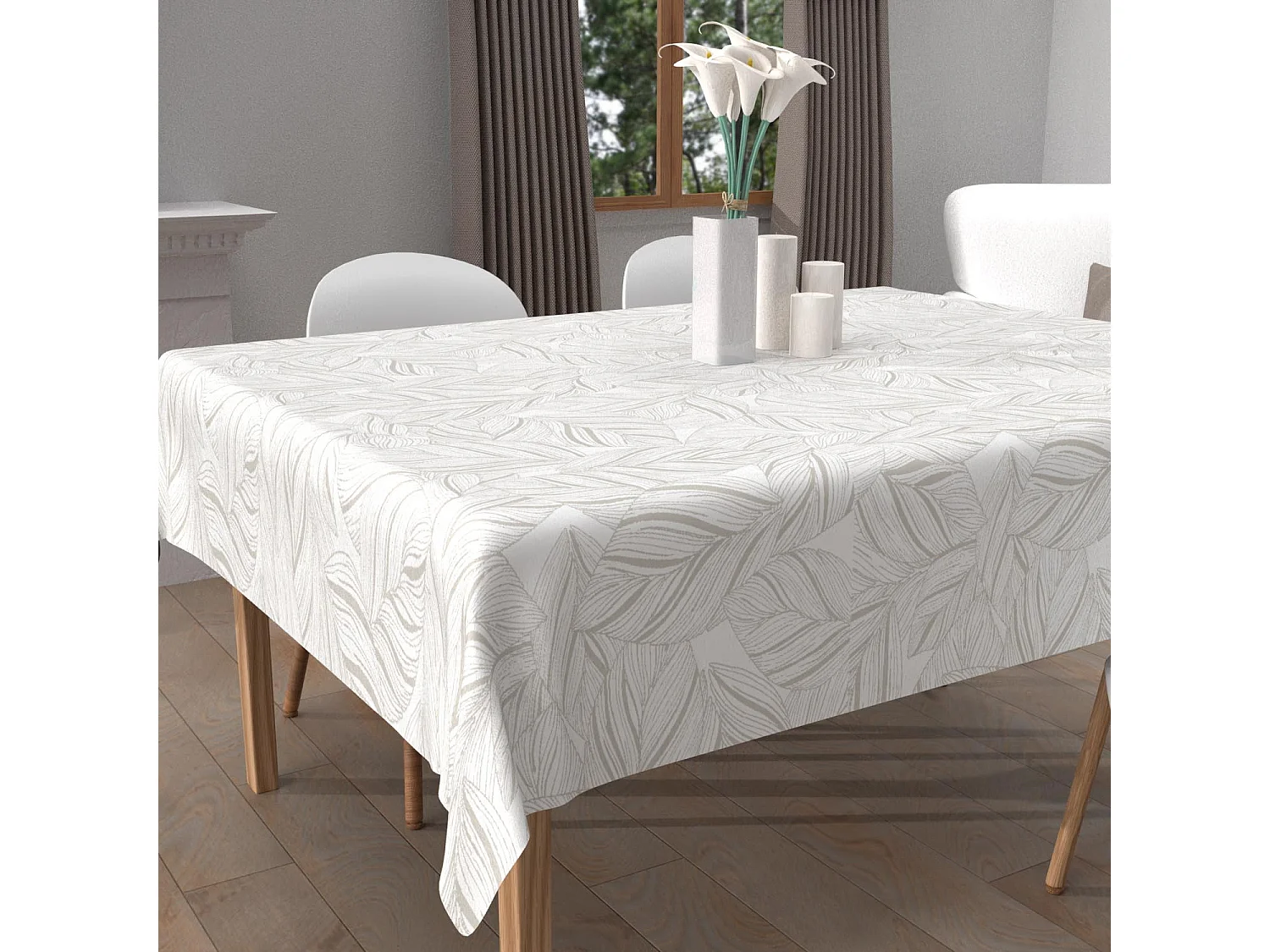 Mantel estampado antimanchas 180x180 cm VENUS, por Soleil d'Ocre