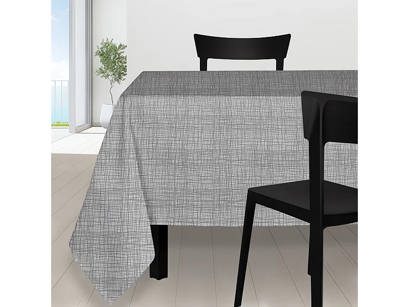 Nappe anti-tâches carrée 180X180 cm GALAXY gris, Par Soleil d'ocre