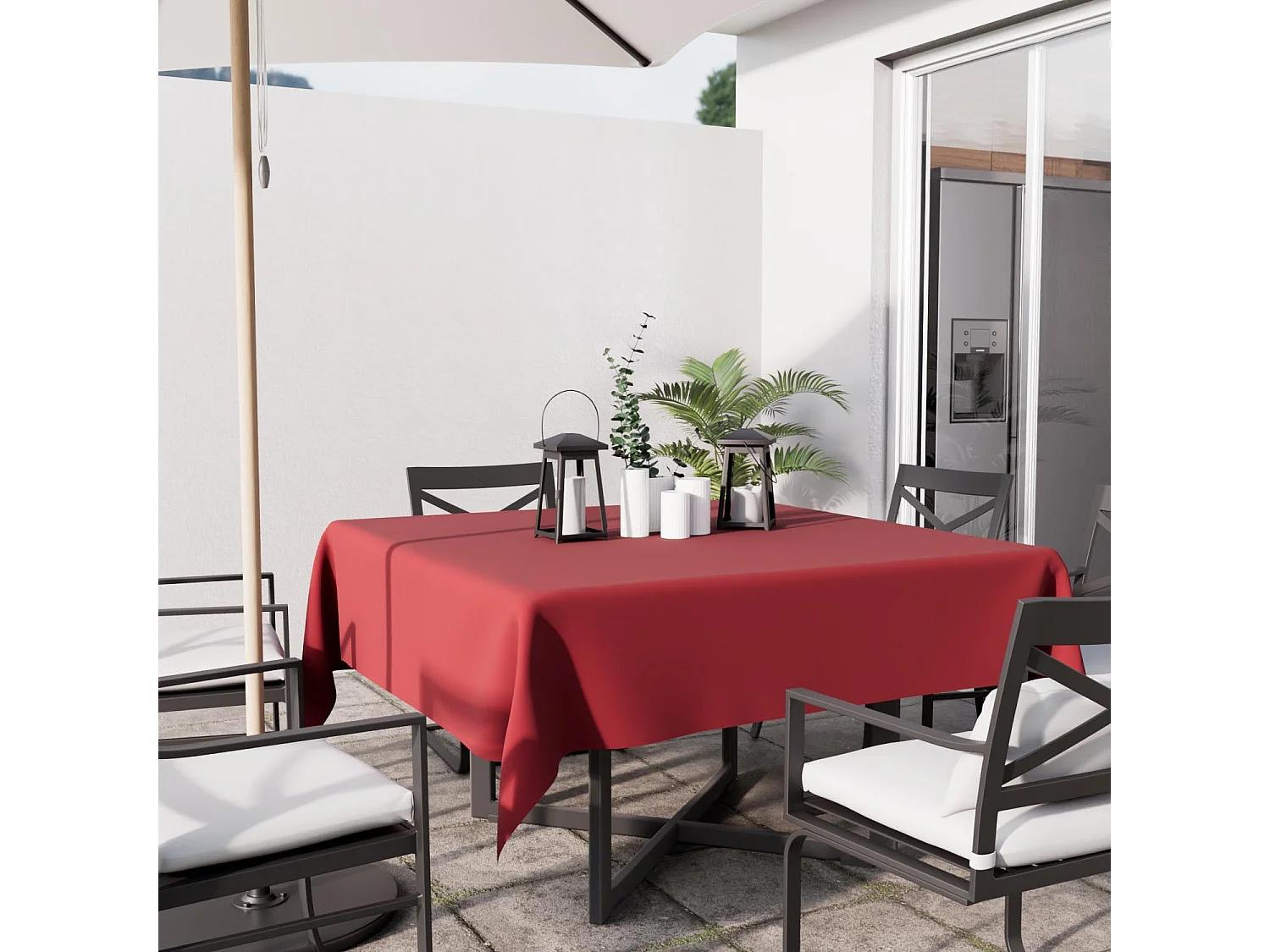 Nappe anti-tâches carrée 140X140 cm ALIX rouge, par Soleil d'ocre