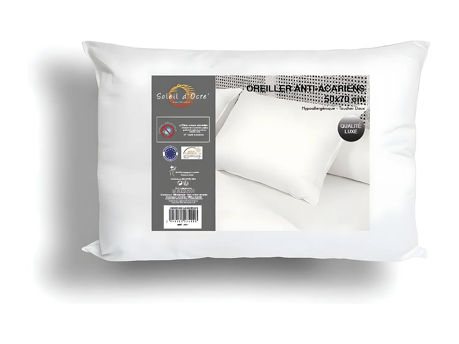 Oreiller anti-acarien LUXE 50x70 cm, par Soleil d'ocre