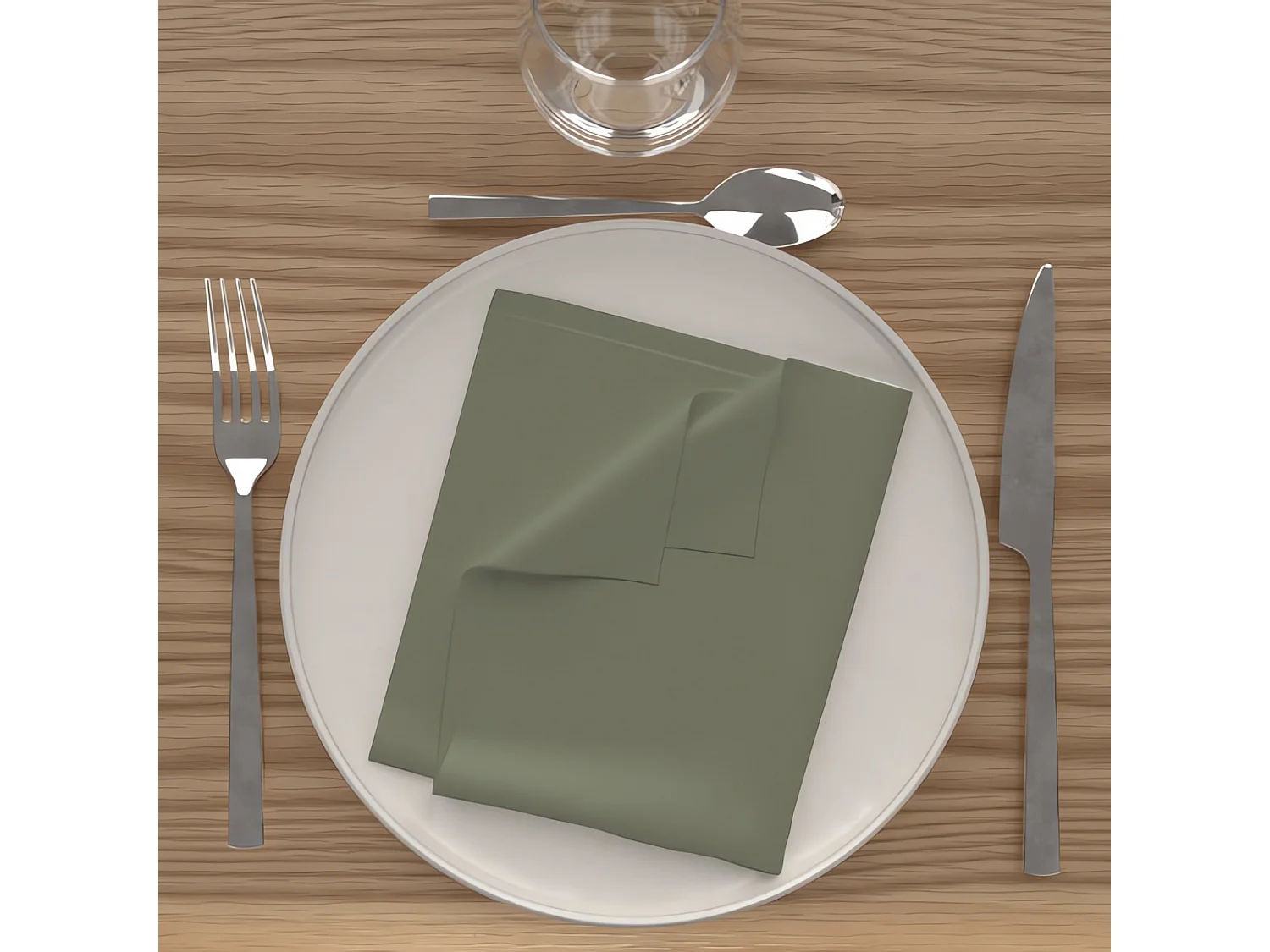 Set de 3 servilletas 40x40 cm ALIX caqui, de Soleil d'Ocre