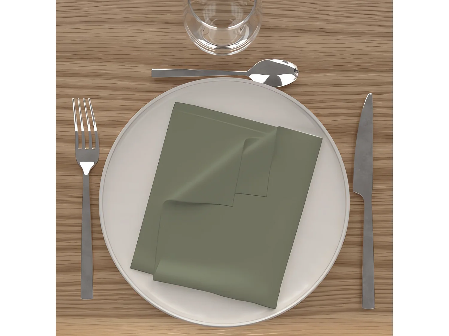 Set de 3 servilletas 40x40 cm ALIX caqui, por Soleil d'Ocre