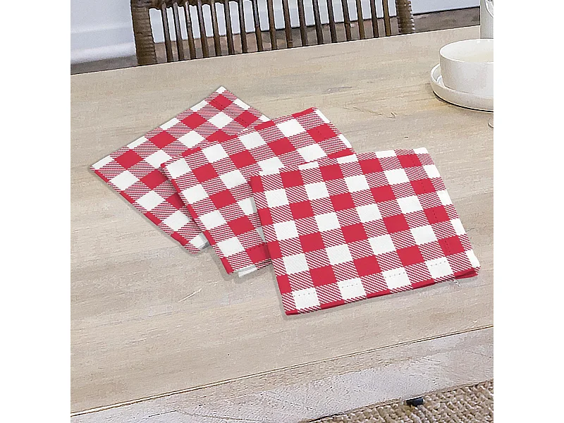 Set de 3 servilletas de tela 45x45 cm VICHY, de Soleil d'Ocre