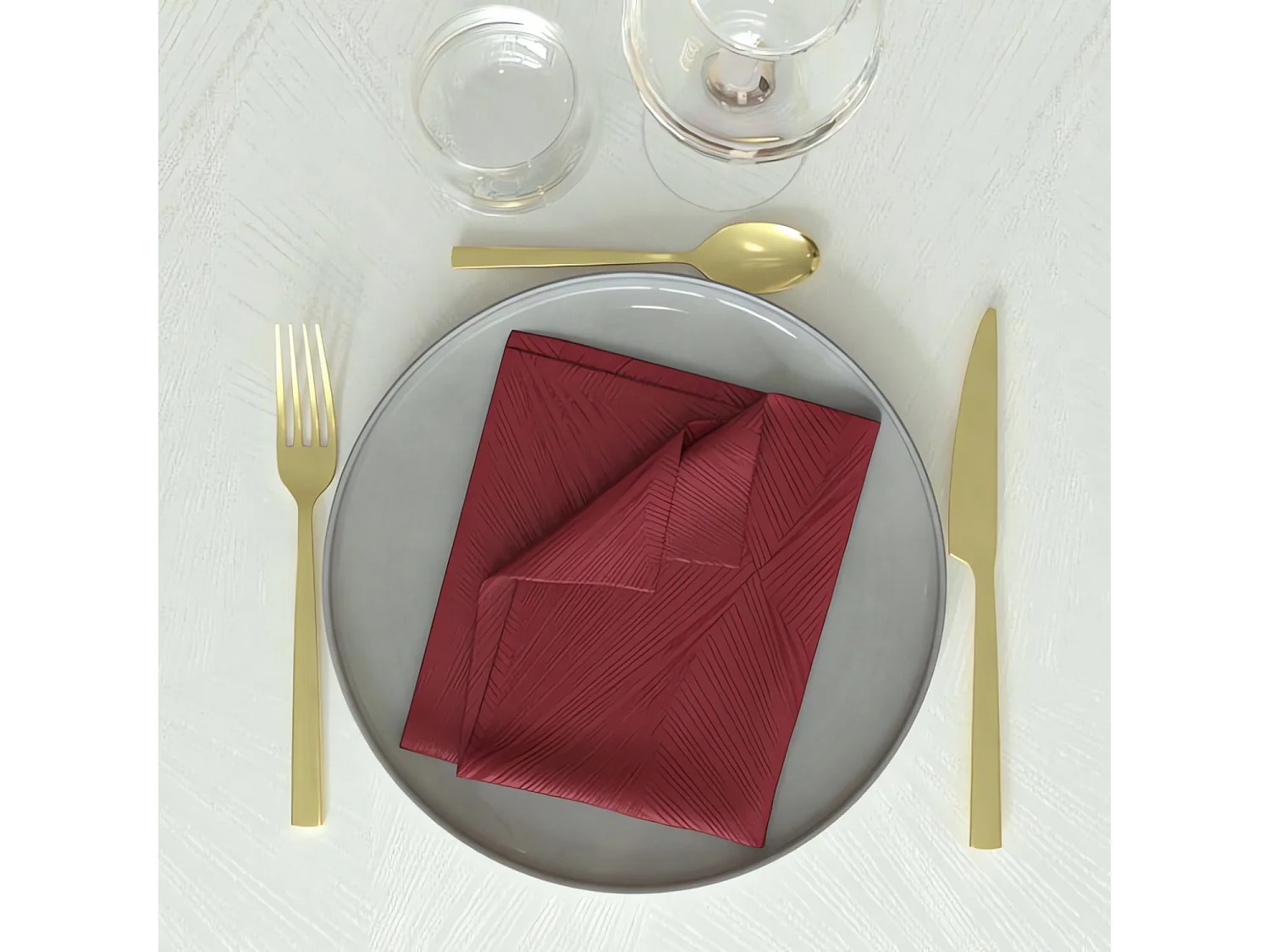 Set de 3 toallas 45x45 cm LUXURY rojo, de Soleil d'Ocre