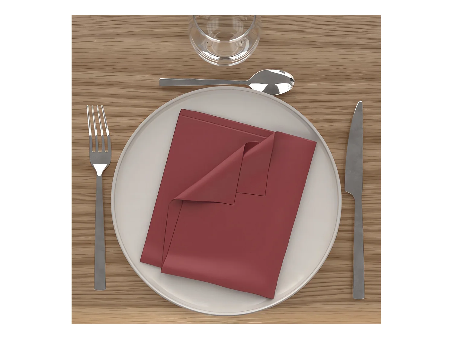 Lot de 3 serviettes de table 40x40 cm ALIX rouge, par Soleil d'Ocre