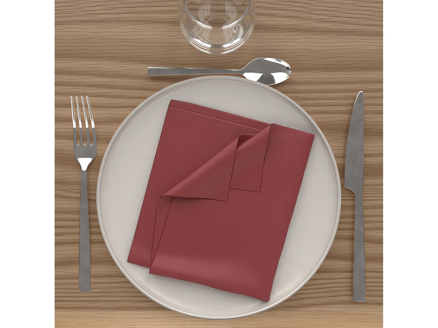 Lot de 3 serviettes de table 40x40 cm ALIX rouge, par Soleil d'Ocre